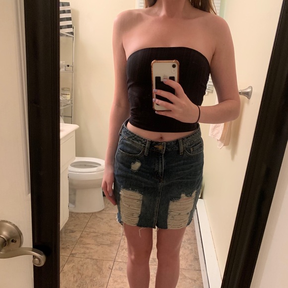 JBD Distressed Denim Skirt - Picture 3 of 7